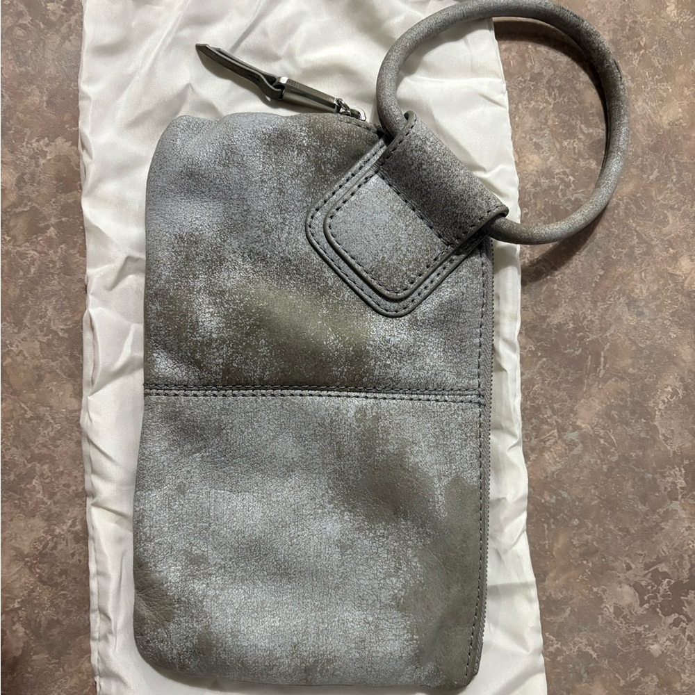 HOBO Tan and Gray Zippered Clutch